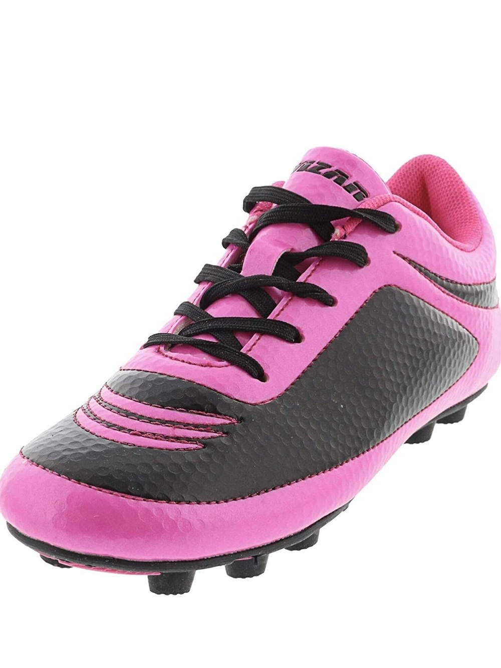 Kids Pink and Black Soccer Sneakers - Youth Athletic Cleats